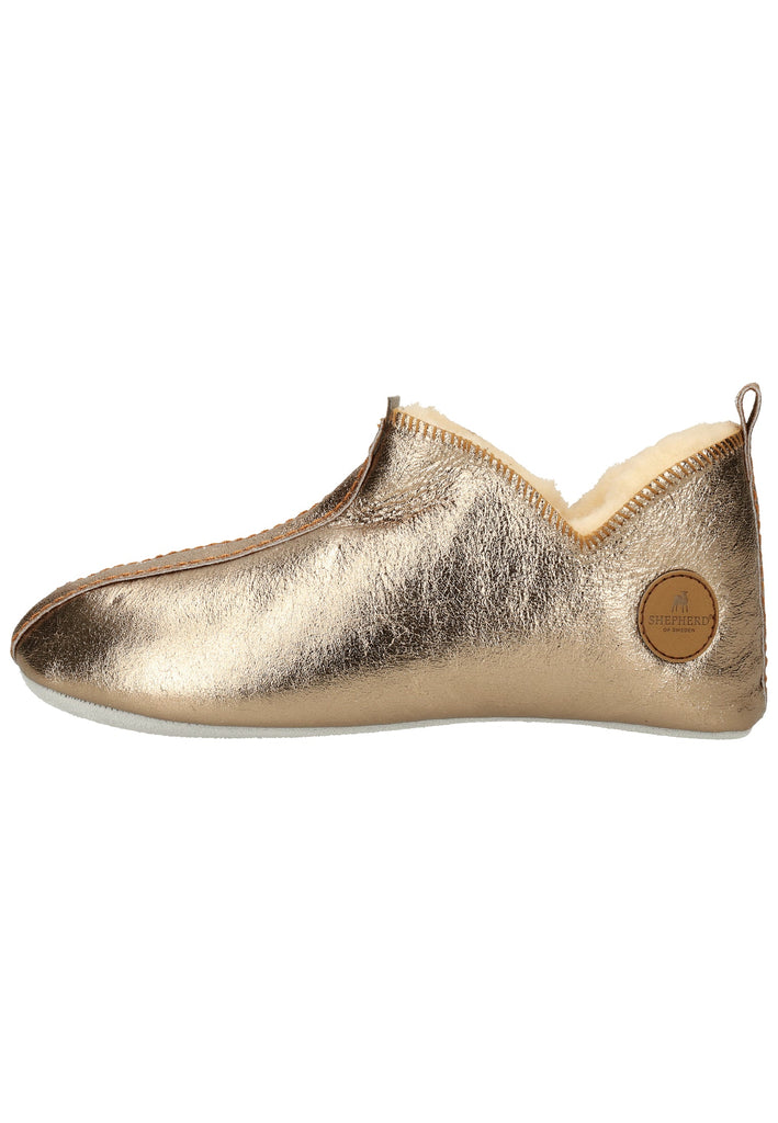 Shepherd Hausschuhe Leder Gold Warmfutter