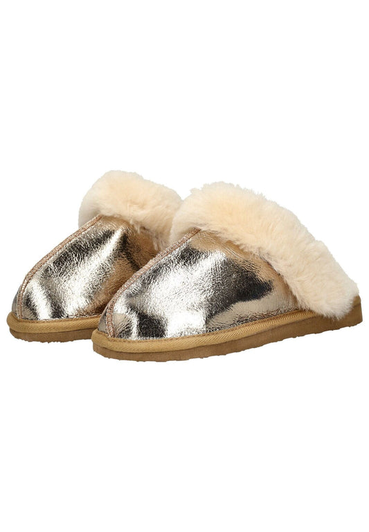 Shepherd Hausschuhe Leder Gold Warmfutter
