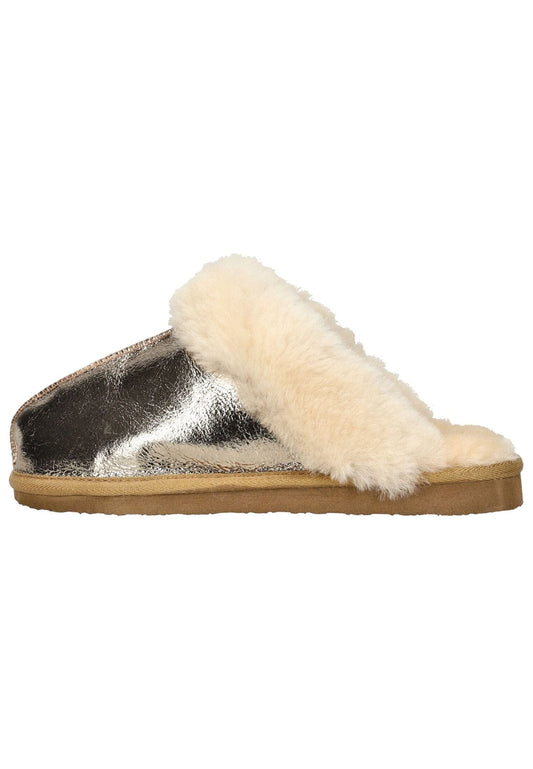 Shepherd Hausschuhe Leder Gold Warmfutter