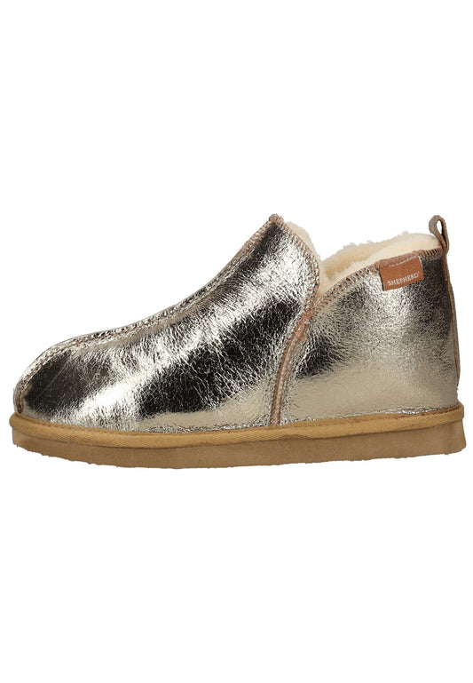 Shepherd Hausschuhe Leder Gold Warmfutter