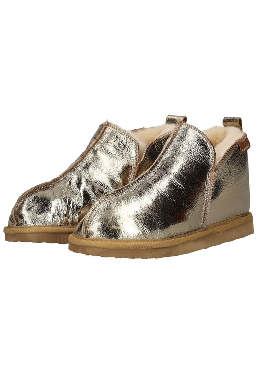 Shepherd Hausschuhe Leder Gold Warmfutter