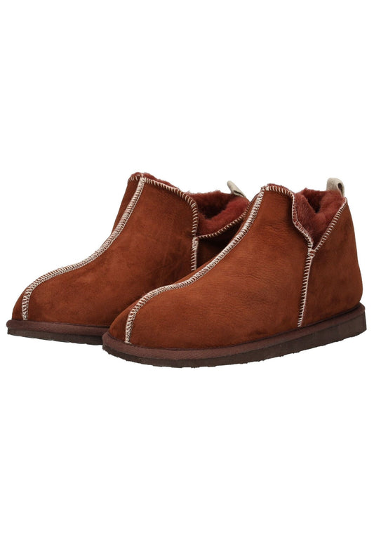 Shepherd Hausschuhe Leder Rot Warmfutter