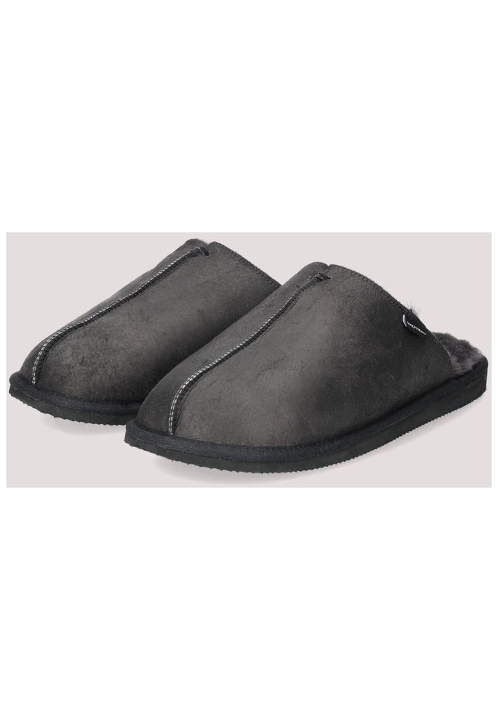 Shepherd Hausschuhe Leder Schwarz Warmfutter