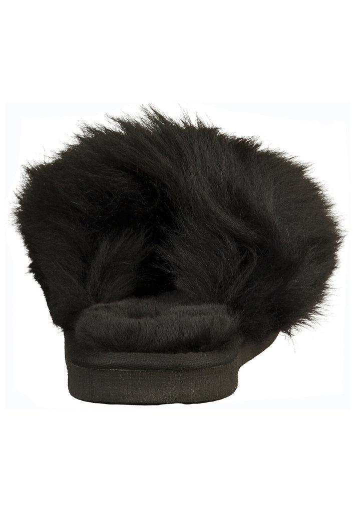 Shepherd Hausschuhe Leder Schwarz Warmfutter