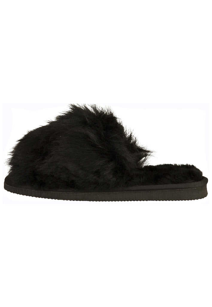 Shepherd Hausschuhe Leder Schwarz Warmfutter