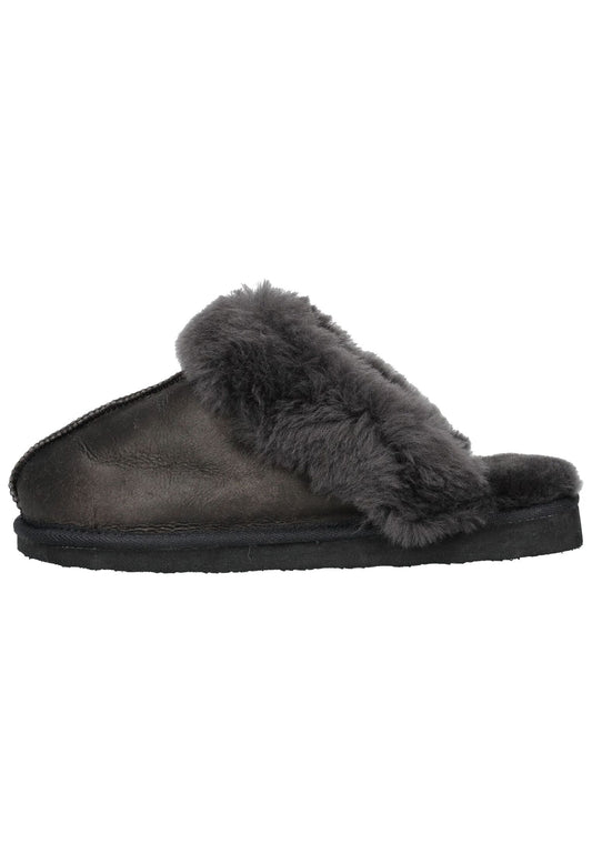 Shepherd Hausschuhe Leder Schwarz Warmfutter