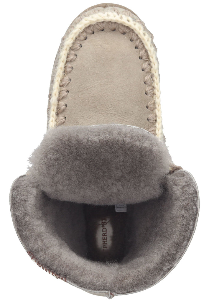 Shepherd Hausschuhe Schurwolle Stein Warmfutter