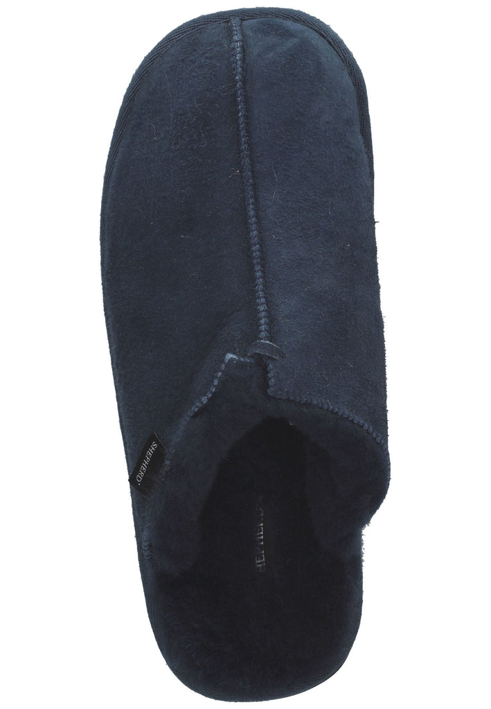 Shepherd Hausschuhe Veloursleder Navy Warmfutter