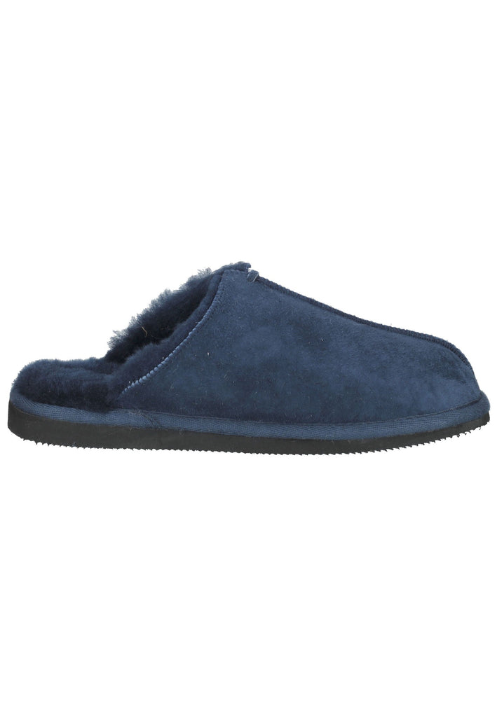 Shepherd Hausschuhe Veloursleder Navy Warmfutter
