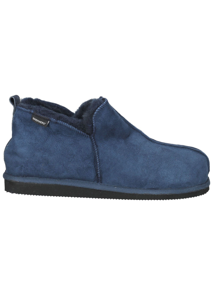 Shepherd Hausschuhe Veloursleder Navy Warmfutter