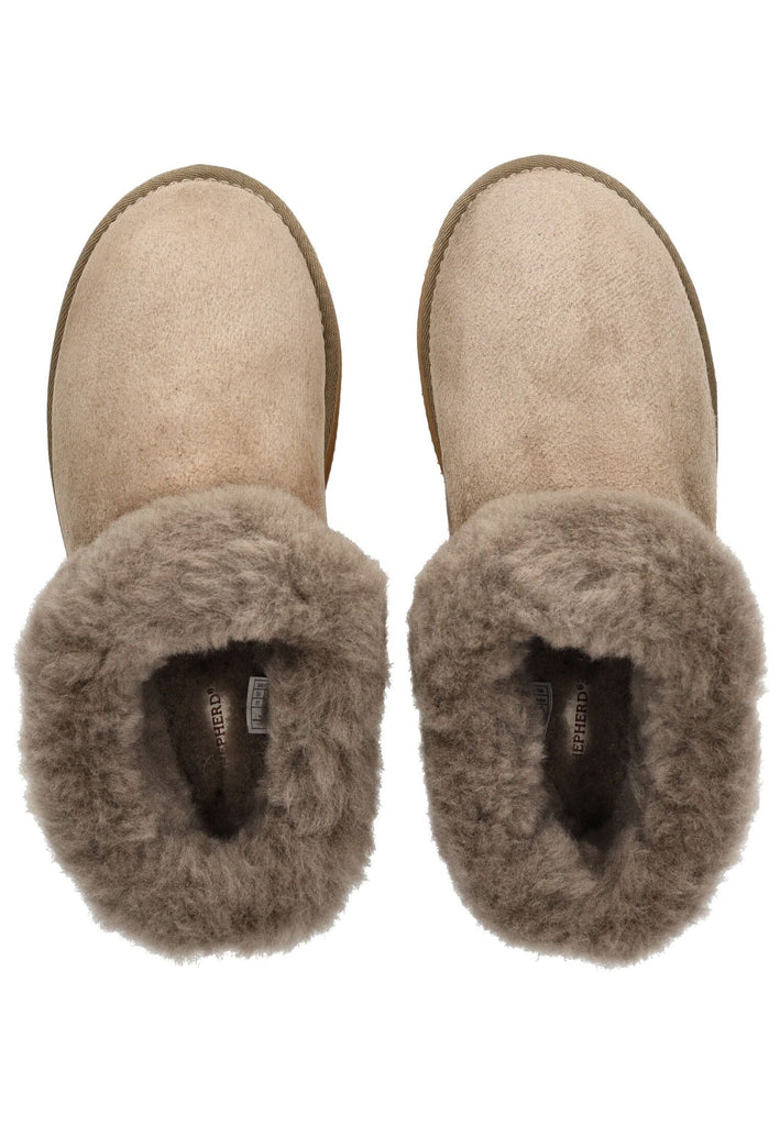 Shepherd Hausschuhe Veloursleder Stone Warmfutter