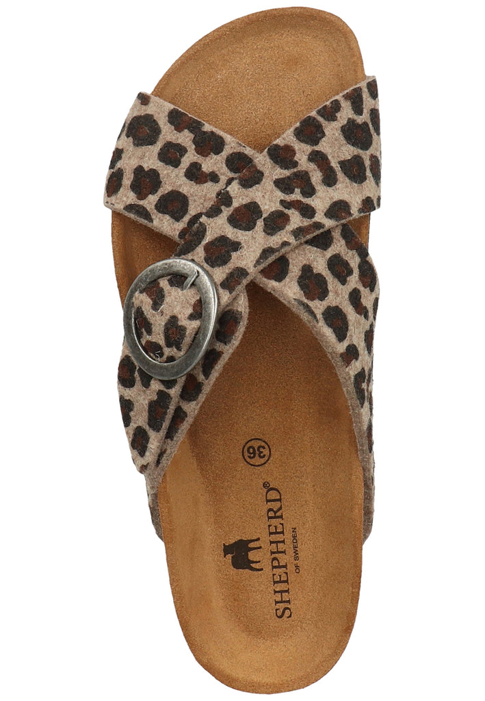 Shepherd Hausschuhe Wolle Leopard