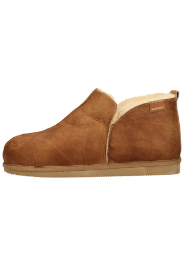 Pantoletten Shepherd Hausschuhe Leder Cognac Warmfutter