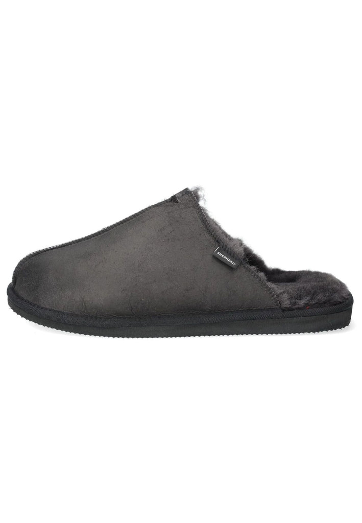 Pantoletten Shepherd Hausschuhe Leder Schwarz Warmfutter