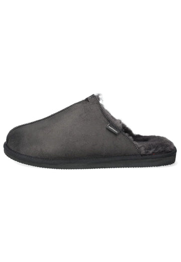 Pantoletten Shepherd Hausschuhe Leder Schwarz Warmfutter
