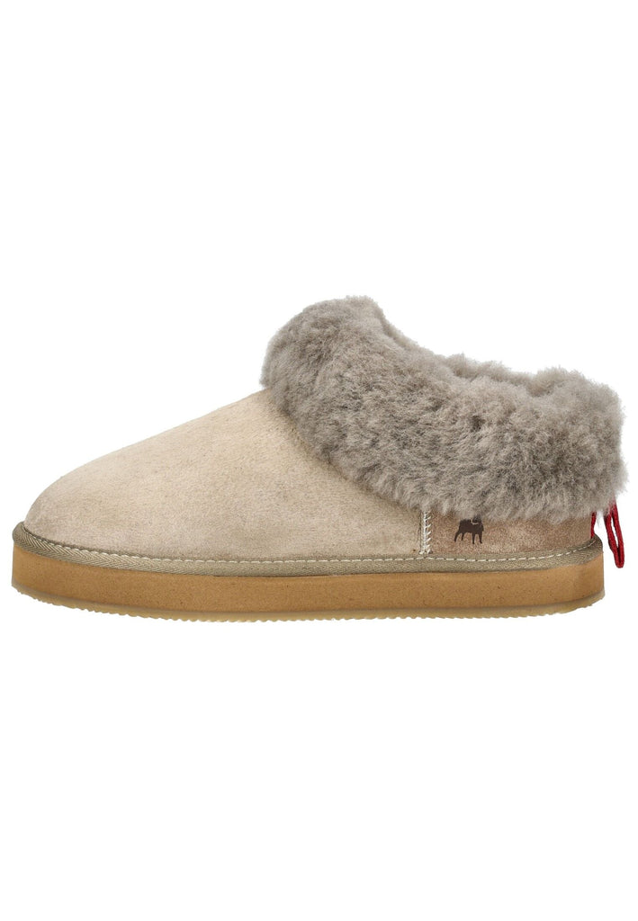Pantoletten Shepherd Hausschuhe Veloursleder Stone Warmfutter