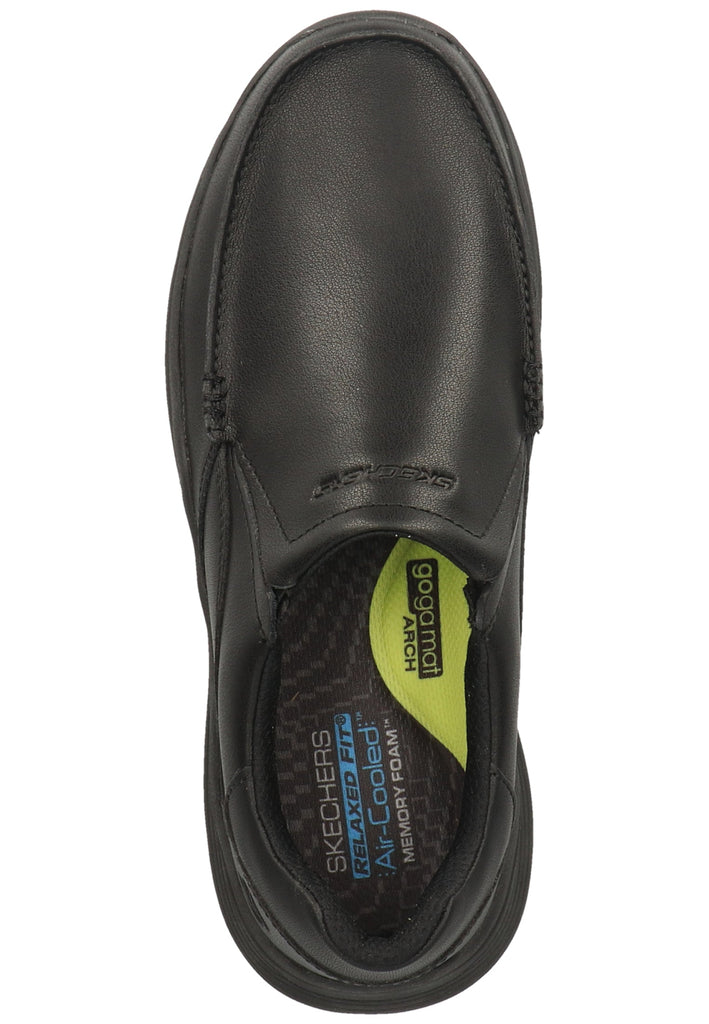 Skechers Slipper Leder Schwarz