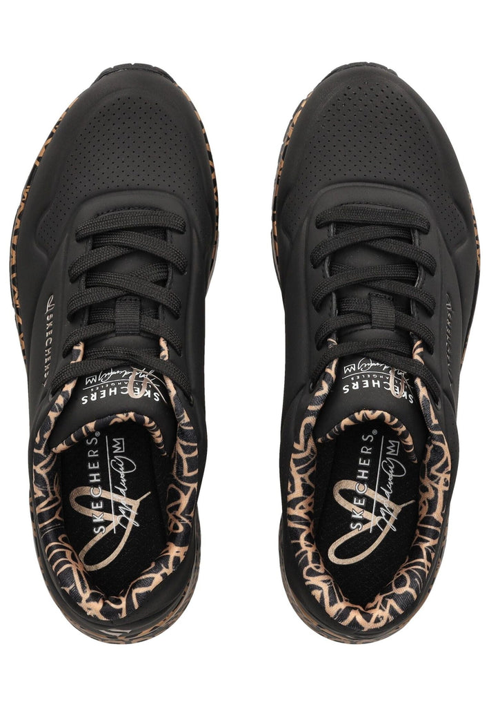 Skechers Sneaker Lederimitat Schwarz/Gold