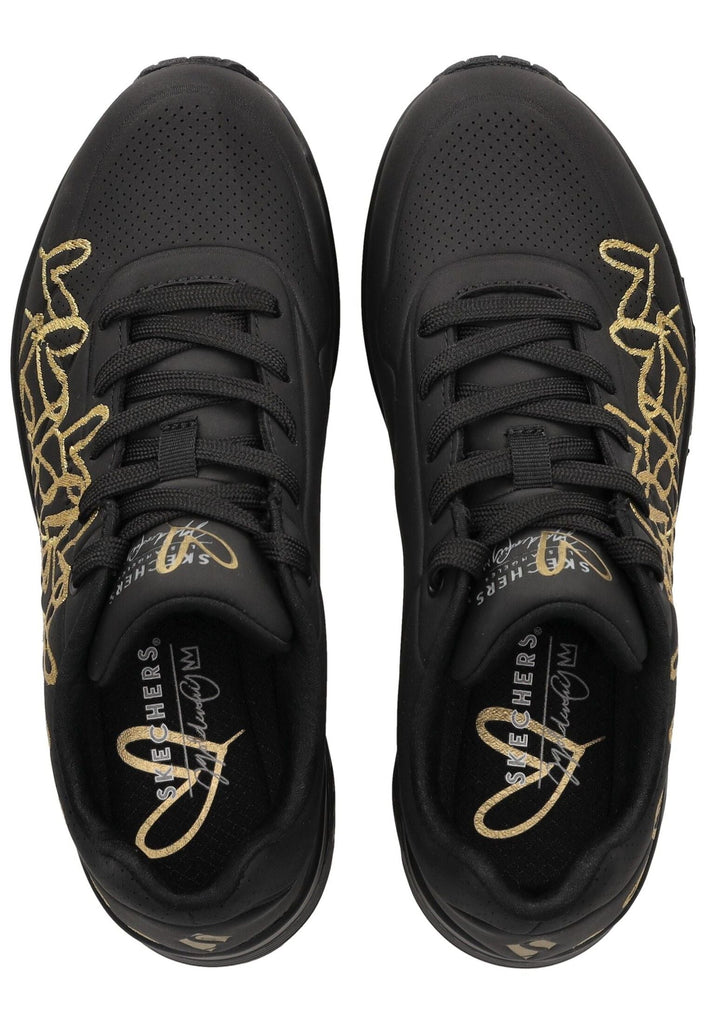 Skechers Sneaker Lederimitat Schwarz Kombi