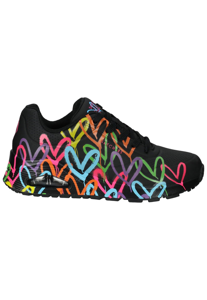 Skechers Sneaker Lederimitat Schwarz Multi