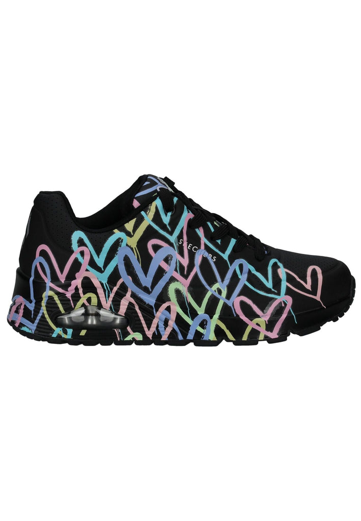 Skechers Sneaker Lederimitat Schwarz Multi