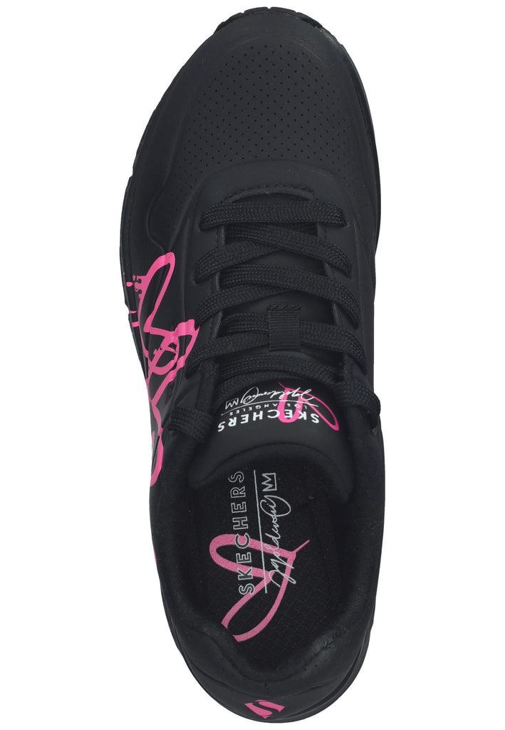 Skechers Sneaker Lederimitat Schwarz/Pink