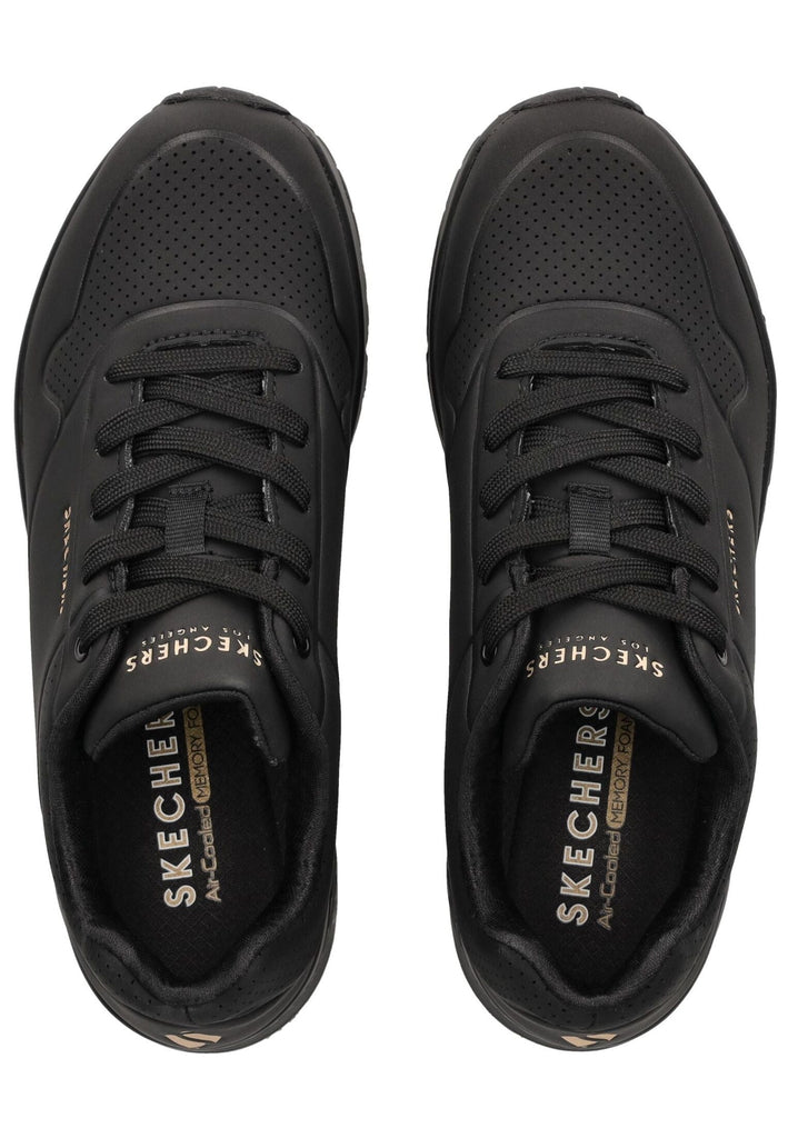 Skechers Sneaker Lederimitat Schwarz/Schwarz