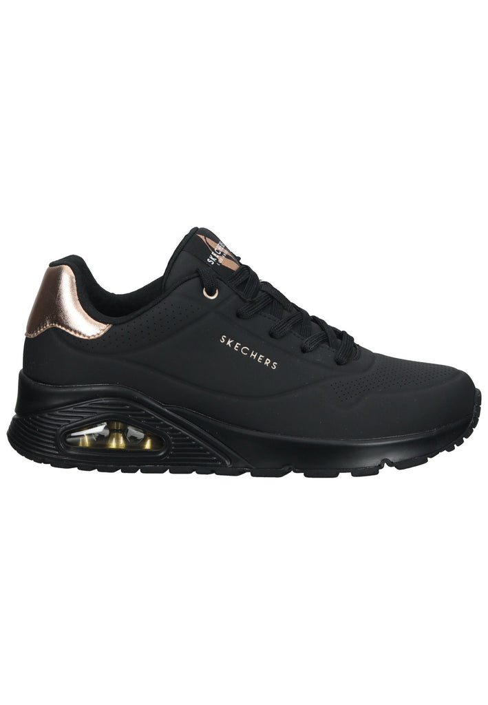 Skechers Sneaker Lederimitat/Textil Schwarz/Schwarz