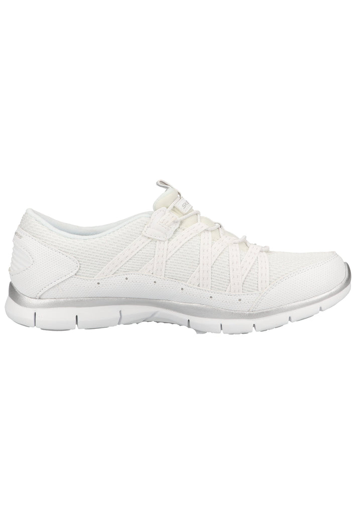 Skechers Sneaker Lederimitat/Textil Weiß/Silber