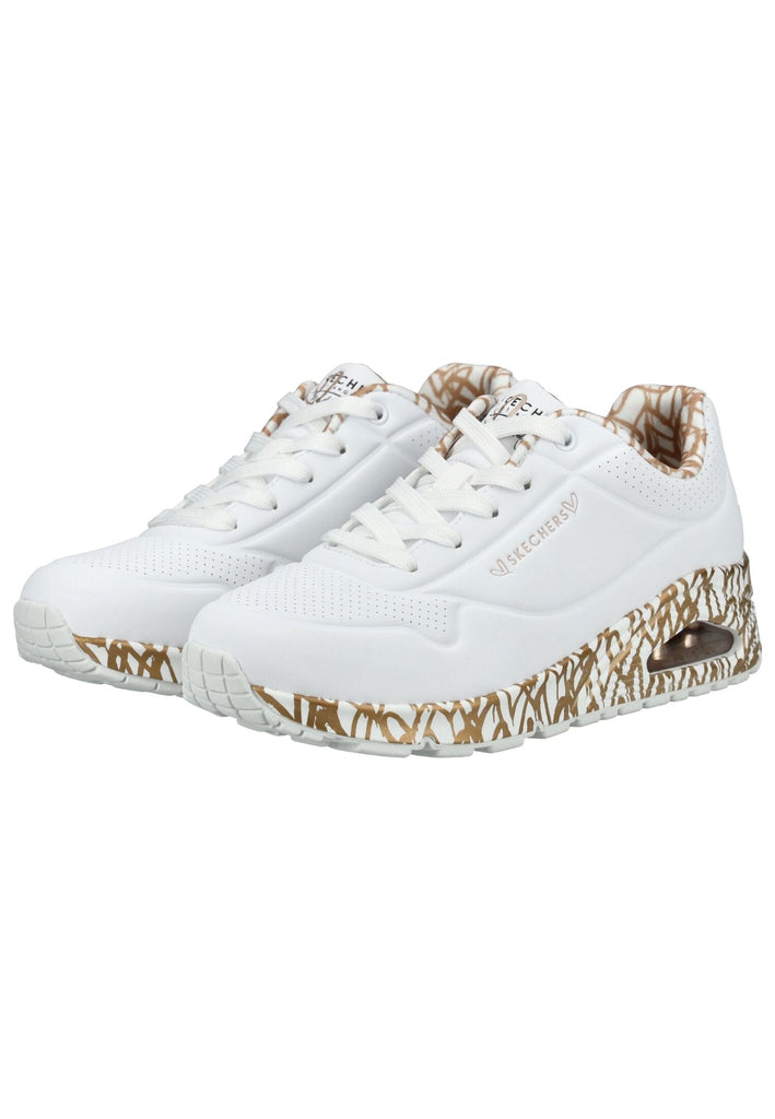 Skechers Sneaker Lederimitat Weiß/Gold