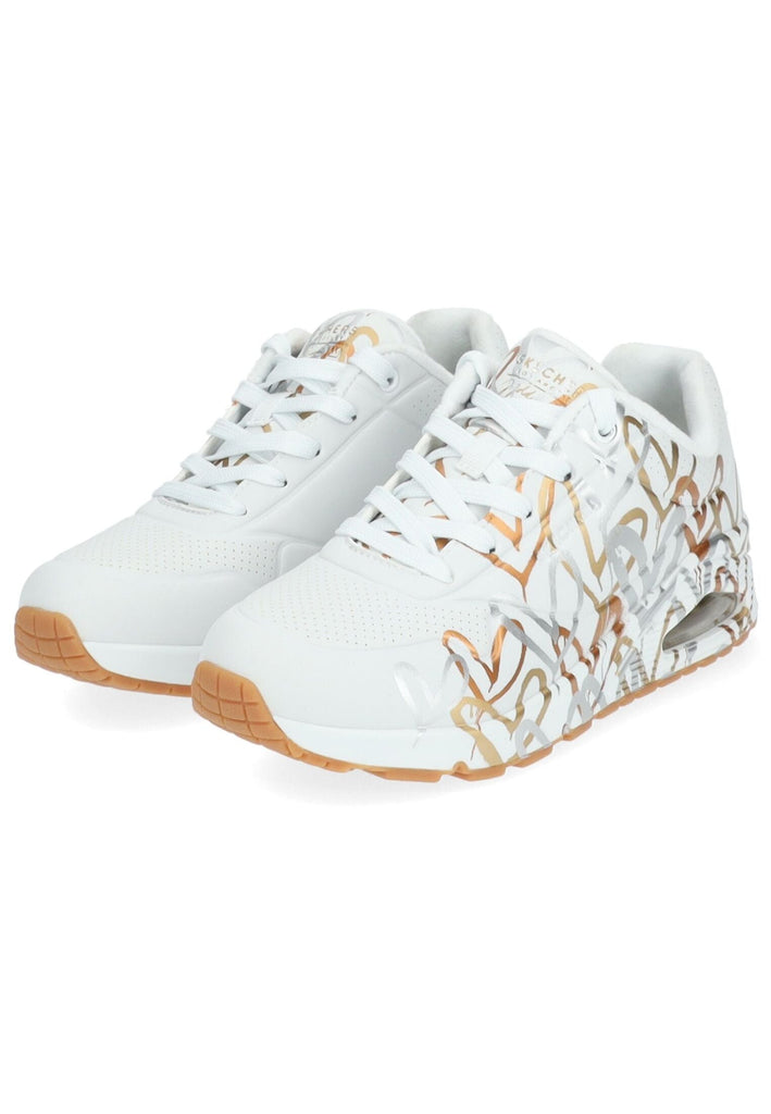 Skechers Sneaker Lederimitat Weiß/Gold