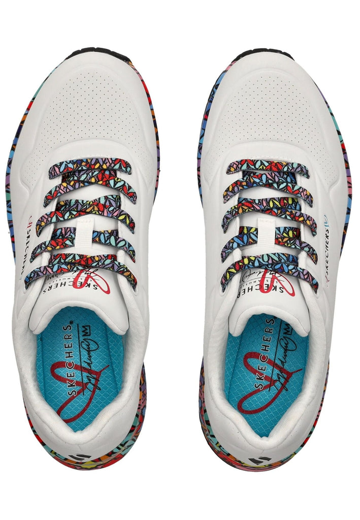 Skechers Sneaker Lederimitat Weiß Kombi