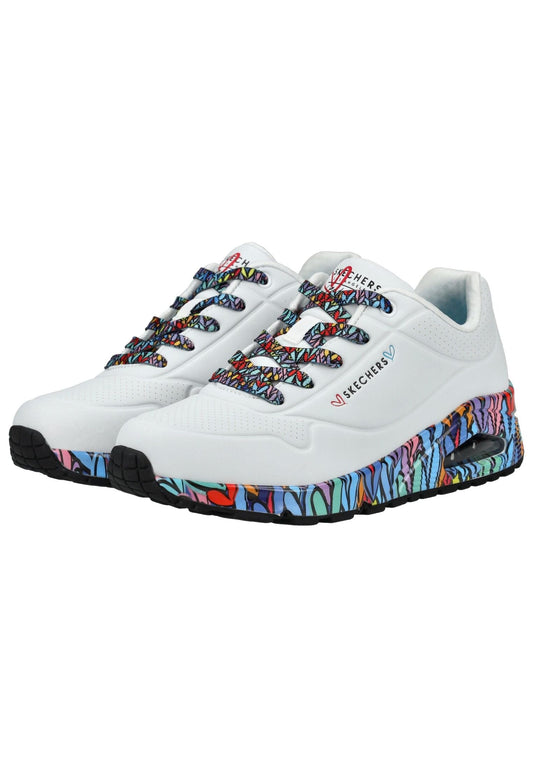 Skechers Sneaker Lederimitat Weiß Kombi