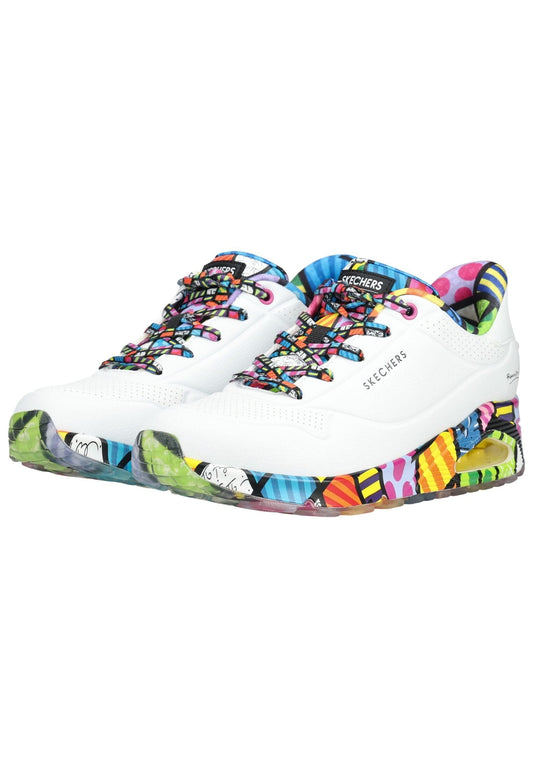 Skechers Sneaker Lederimitat Weiß Kombi