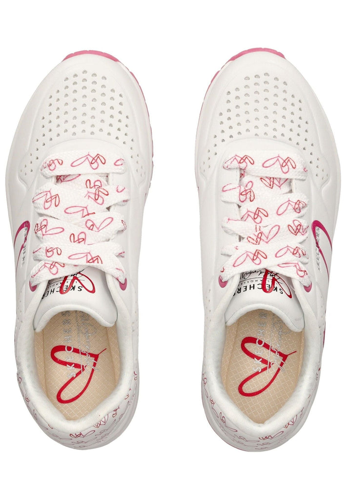 Skechers Sneaker Lederimitat Weiß/Pink