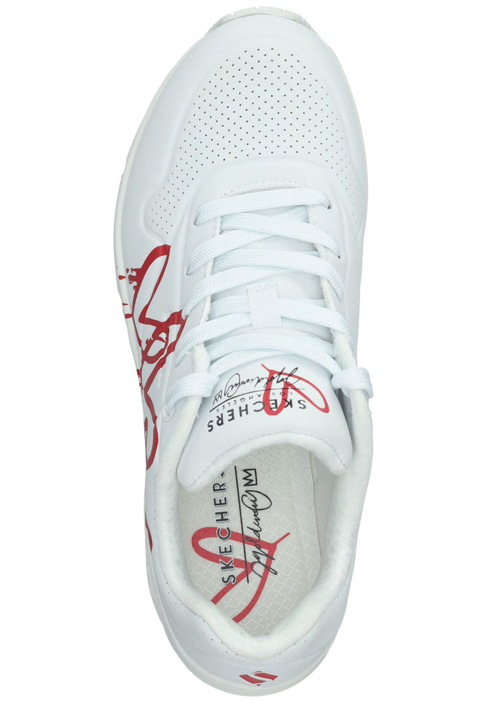 Skechers Sneaker Lederimitat Weiß/Rot