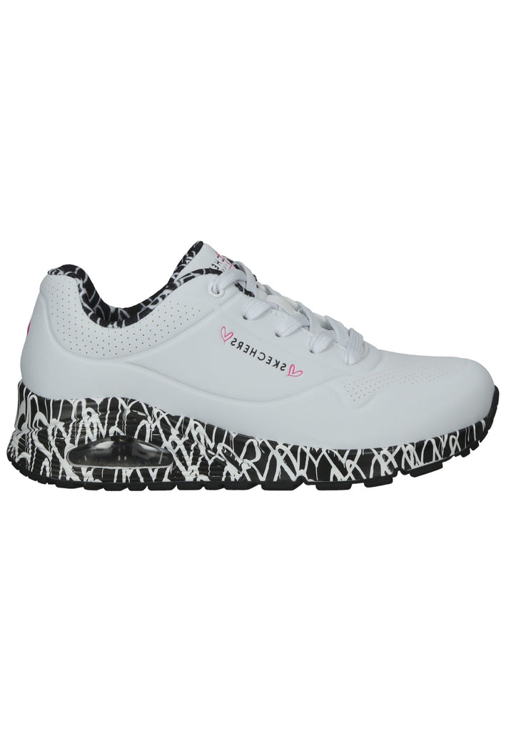 Skechers Sneaker Lederimitat Weiß/Schwarz