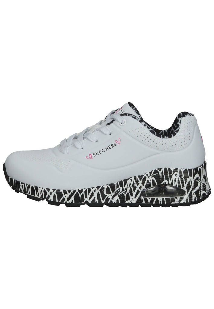 Skechers Sneaker Lederimitat Weiß/Schwarz