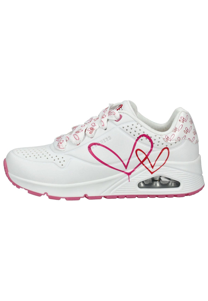 Sneaker Skechers Sneaker Lederimitat Weiß/Pink