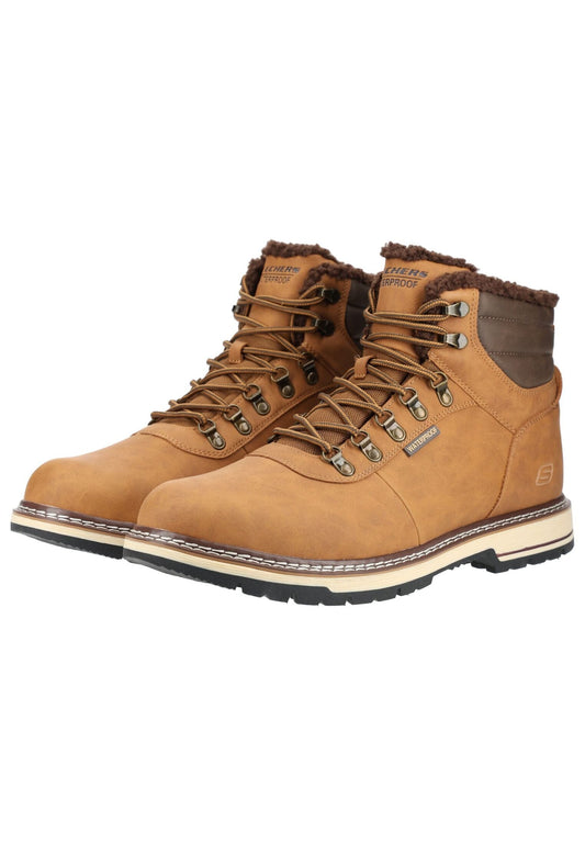 Skechers Stiefelette Lederimitat Beige Warmfutter