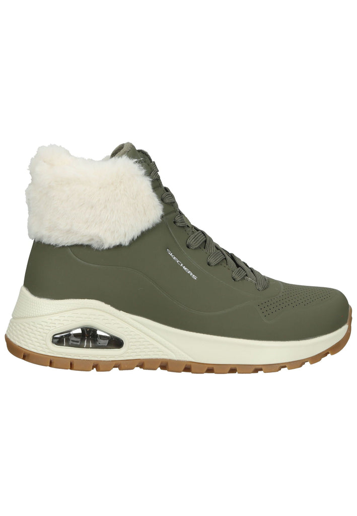 Skechers Stiefelette Lederimitat Olive Warmfutter