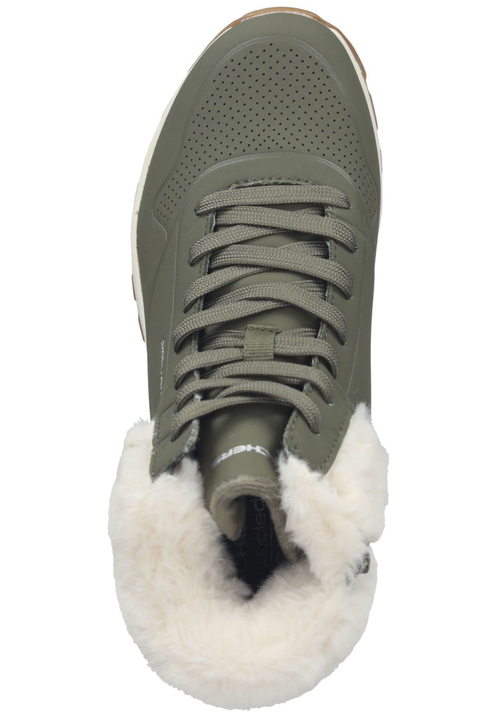 Skechers Stiefelette Lederimitat Olive Warmfutter