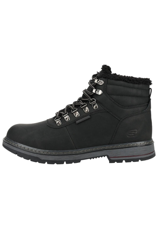 Skechers Stiefelette Lederimitat Schwarz Warmfutter