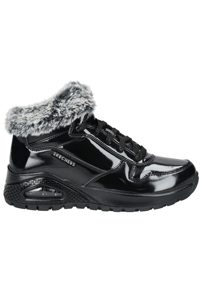 Skechers Stiefelette Lederimitat/Textil Schwarz Lack Warmfutter
