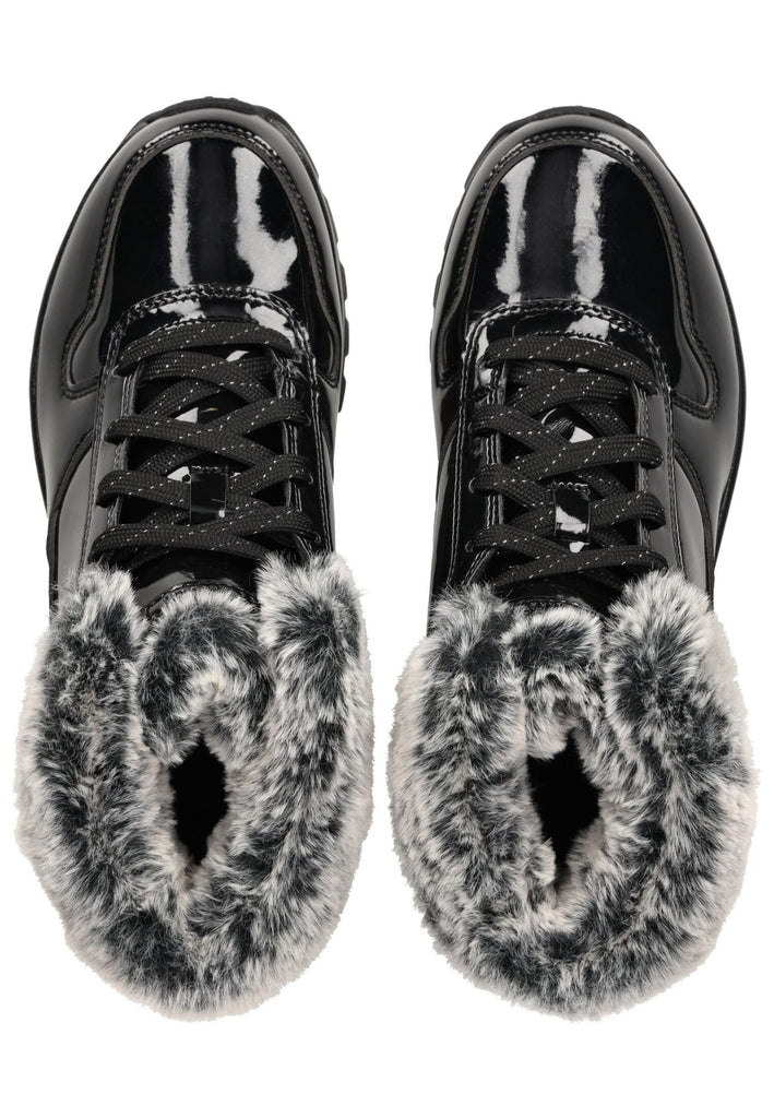 Skechers Stiefelette Lederimitat/Textil Schwarz Lack Warmfutter