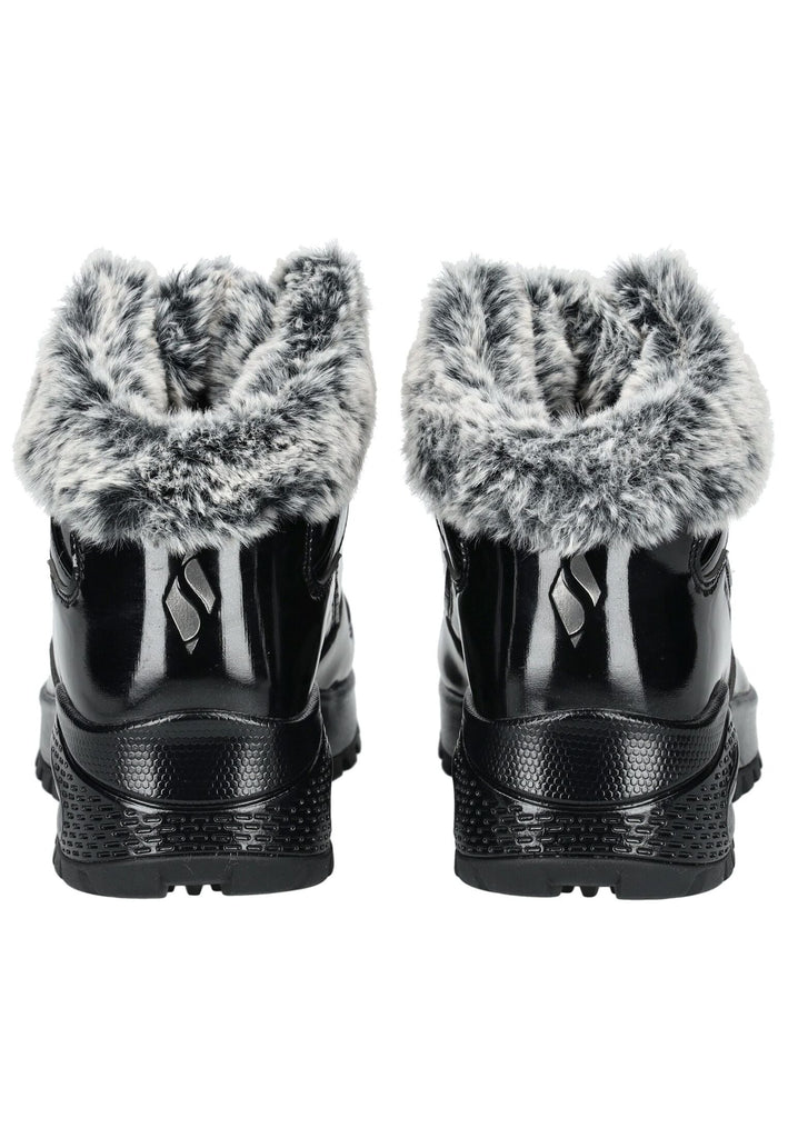 Skechers Stiefelette Lederimitat/Textil Schwarz Lack Warmfutter