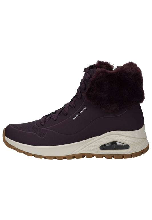 Skechers Stiefelette Lederimitat/Textil Weinrot Warmfutter