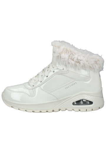 Stiefeletten Skechers Stiefelette Lederimitat/Textil Weiß Warmfutter