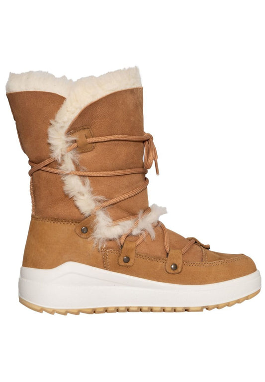 SKOGAN Stiefelette Nubukleder Sand Warmfutter