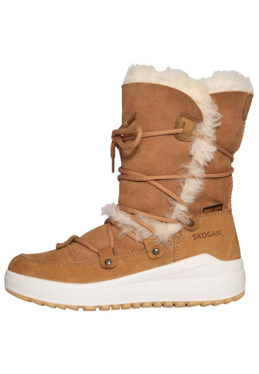 SKOGAN Stiefelette Nubukleder Sand Warmfutter